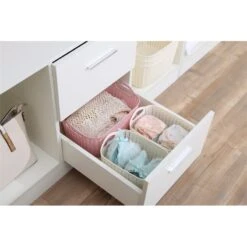 HANAMYA Storage Basket Organizer With Handle 9 Liter In Beige (Set Of 6) -Cymax Sales 2461580 4 L