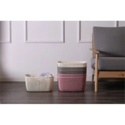 HANAMYA Storage Basket Organizer With Handle 9 Liter In Gray (Set Of 6) -Cymax Sales 2461580 5 L 1