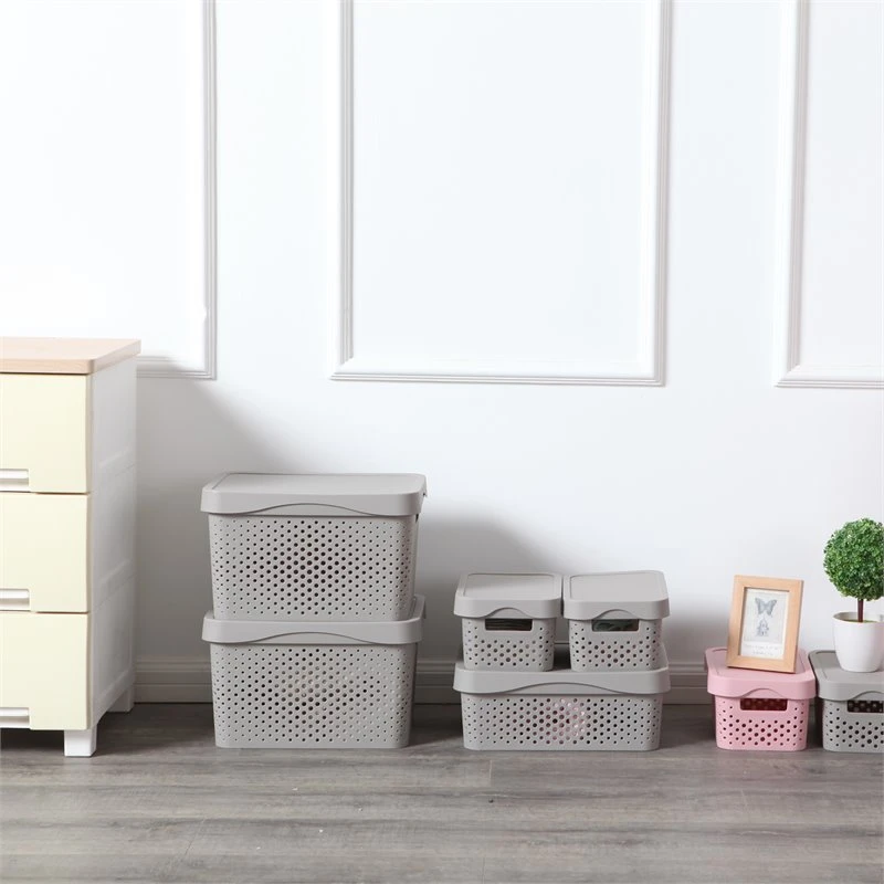 HANAMYA Lidded Storage Organizing Container 16 Liter In Gray (Set Of 4) 2 HANAMYA Lidded Storage Organizing Container 16 Liter In Gray (Set Of 4) - Image 2