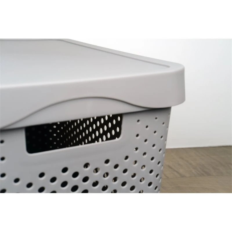 HANAMYA Lidded Storage Organizing Container 16 Liter In Gray (Set Of 4) 11 HANAMYA Lidded Storage Organizing Container 16 Liter In Gray (Set Of 4) - Image 11