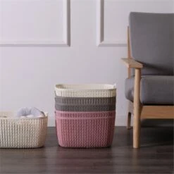 HANAMYA Storage Basket Organizer With Handle 9 Liter In Gray (Set Of 6) -Cymax Sales 2461583 2 L 1