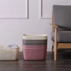 HANAMYA Storage Basket Organizer With Handle 9 Liter In Beige (Set Of 6) -Cymax Sales 2461583 2 L