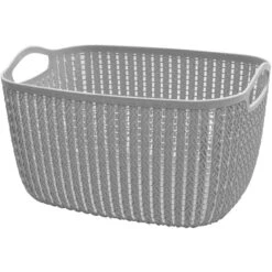 HANAMYA Storage Basket Organizer With Handle 9 Liter In Gray (Set Of 6) -Cymax Sales 2461583 L 1