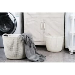 HANAMYA Storage Laundry Basket 20 Liter In Beige (Set Of 4) -Cymax Sales 2461589 1 L