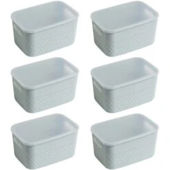 HANAMYA Lidded Storage Organizing Container 4 Liter In Mint (Set Of 6)