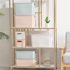 HANAMYA Lidded Storage Organizing Container 9 Liter In Mint (Set Of 4) -Cymax Sales 2462822 11 L