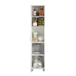 Pemberly Row Transitional 16" Utility Storage Cabinet In White -Cymax Sales 2468821 10 L