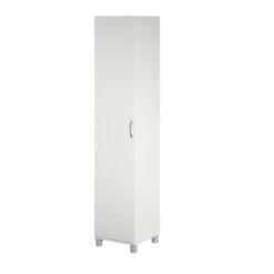 Pemberly Row Transitional 16" Utility Storage Cabinet In White