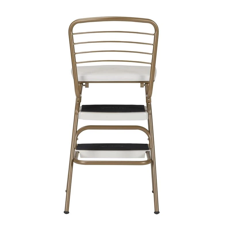 COSCO Stylaire Retro Chair + Step Stool With Flip-Up Seat In Gold And Cream 9 COSCO Stylaire Retro Chair + Step Stool With Flip-Up Seat In Gold And Cream - Image 9