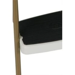 COSCO Stylaire Retro Chair + Step Stool With Flip-Up Seat In Gold And Cream 22 COSCO Stylaire Retro Chair + Step Stool With Flip-Up Seat In Gold And Cream -Cymax Sales 2474470 9 L