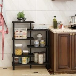 Furinno Turn-N-Tube Engineered Wood 6-Tier Accent Display Rack In Oak Gray -Cymax Sales 2476343 1 L