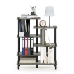 Furinno Turn-N-Tube Engineered Wood 6-Tier Accent Display Rack In Oak Gray -Cymax Sales 2476344 4 L