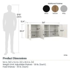 SystemBuild Lonn 54" Wall Cabinet In Black -Cymax Sales 2479525 4 L