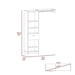 TUHOME Manchester 150 Closet System Engineered Wood Closet Systems In White -Cymax Sales 2501822 7 L 1