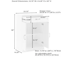Crosley Furniture Stanton Traditional Wood Storage Cabinet In White -Cymax Sales 2502421 12 L
