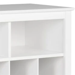 Trent Home Engineered Wood 36 Cubby Versatile Wooden Shoe Cubby Console In White -Cymax Sales 2504475 6 L