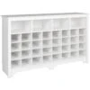 Trent Home Engineered Wood 36 Cubby Versatile Wooden Shoe Cubby Console In White