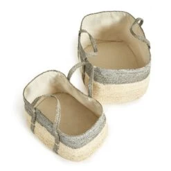 Napa Home & Garden Quinn Corn Husk Laundry Basket In Natural/Gray (Set Of 2) -Cymax Sales 2509246 16 L 1