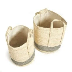 Napa Home & Garden Quinn Corn Husk Laundry Basket In Natural/Gray (Set Of 2) -Cymax Sales 2509311 15 L 1