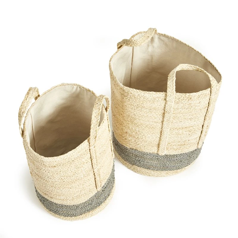 Napa Home & Garden Quinn Corn Husk Round Laundry Basket Natural/Gray (Set Of 2) 7 Napa Home & Garden Quinn Corn Husk Round Laundry Basket Natural/Gray (Set Of 2) - Image 7