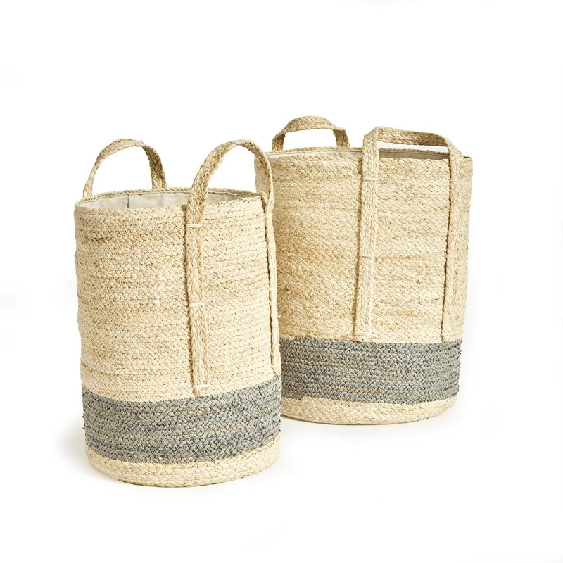 Napa Home & Garden Quinn Corn Husk Round Laundry Basket Natural/Gray (Set Of 2) 9 Napa Home & Garden Quinn Corn Husk Round Laundry Basket Natural/Gray (Set Of 2) - Image 9