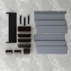 RST Brands Flow Wall 12 PC Plastic Heavy Duty Shelf & Bin Storage Set - Silver -Cymax Sales 2514652 3 L