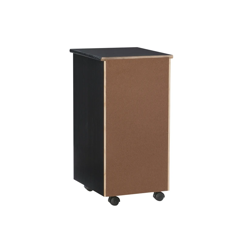 Pemberly Row Mid Century Six Drawer Wood Rolling Storage Cart In Black 15 Pemberly Row Mid Century Six Drawer Wood Rolling Storage Cart In Black - Image 15