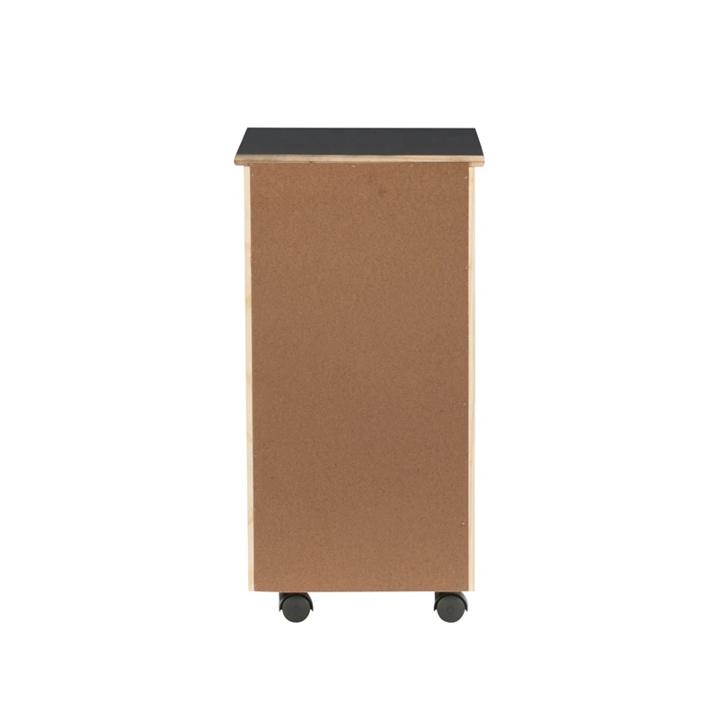 Pemberly Row Mid Century Six Drawer Wood Rolling Storage Cart In Black 16 Pemberly Row Mid Century Six Drawer Wood Rolling Storage Cart In Black - Image 16