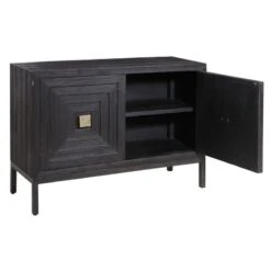 Bowery Hill Contemporary 2 Door Wood Cabinet In Ebony -Cymax Sales 2524470 14 L