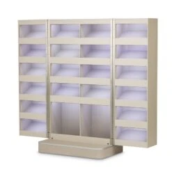 Michael Amini Eclipse Poplar Wood Footwear Cabinet In Moonlight Beige 18 Michael Amini Eclipse Poplar Wood Footwear Cabinet In Moonlight Beige -Cymax Sales 2542467 13 L