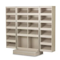 Michael Amini Eclipse Poplar Wood Footwear Cabinet In Moonlight Beige 19 Michael Amini Eclipse Poplar Wood Footwear Cabinet In Moonlight Beige -Cymax Sales 2542467 14 L