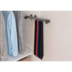 TUHOME Black Stainless Steel Pull Out Belt &Tie Rack Chrome Plated X2 Un -Cymax Sales 2544050 2 L