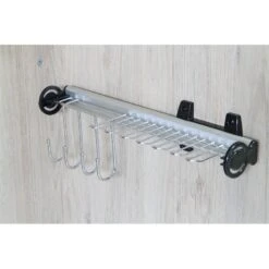 TUHOME Black Stainless Steel Pull Out Belt &Tie Rack Chrome Plated X2 Un -Cymax Sales 2544050 3 L