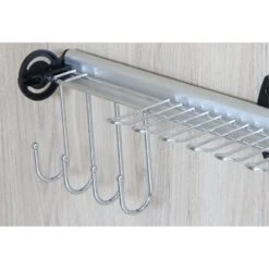 TUHOME Black Stainless Steel Pull Out Belt &Tie Rack Chrome Plated X2 Un -Cymax Sales 2544050 6 L
