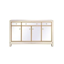 Elegant Decor Reflexion 60" Metal And MDF Mirrored Credenza In Gold -Cymax Sales 2544675 2 L