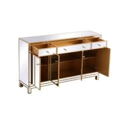 Elegant Decor Reflexion 60" Metal And MDF Mirrored Credenza In Gold -Cymax Sales 2544675 4 L