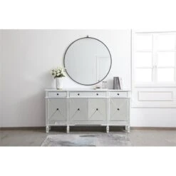 Elegant Decor Contempo 72" MDF And Metal Mirrored Credenza In Antique White -Cymax Sales 2544688 6 L