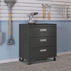 Manhattan Comfort Fortress Metal Mobile Garage Chest With Drawers In Charcoal -Cymax Sales 2554614 1 L