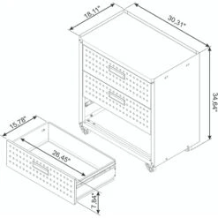 Manhattan Comfort Fortress Metal Mobile Garage Chest With Drawers In Charcoal -Cymax Sales 2554615 2 L