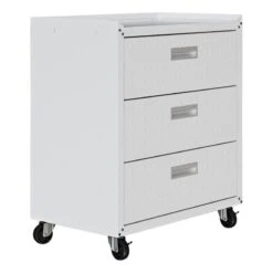 Manhattan Comfort Fortress Metal Mobile Garage Chest With Drawers In Charcoal