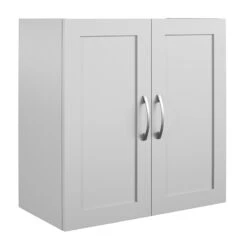 Systembuild Evolution Lory Framed 24" Wall Cabinet In Dove Gray -Cymax Sales 2557501 4 L