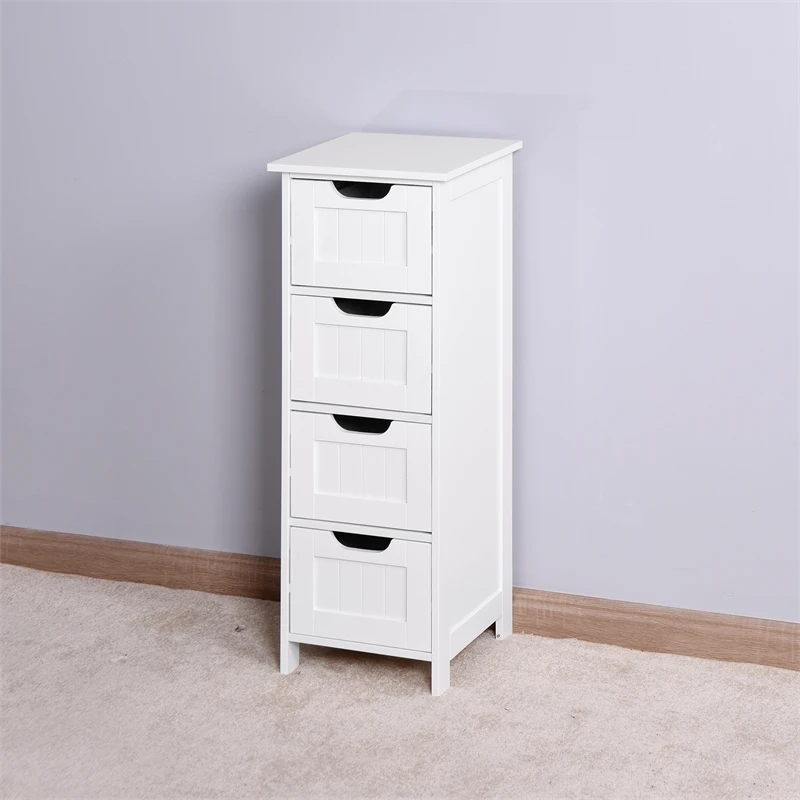 CRO Decor White Bathroom Storage Cabinet Freestanding Cabinet With Drawers 11 CRO Decor White Bathroom Storage Cabinet Freestanding Cabinet With Drawers - Image 11