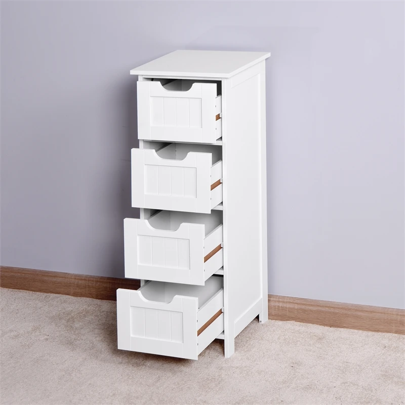 CRO Decor White Bathroom Storage Cabinet Freestanding Cabinet With Drawers 5 CRO Decor White Bathroom Storage Cabinet Freestanding Cabinet With Drawers - Image 5