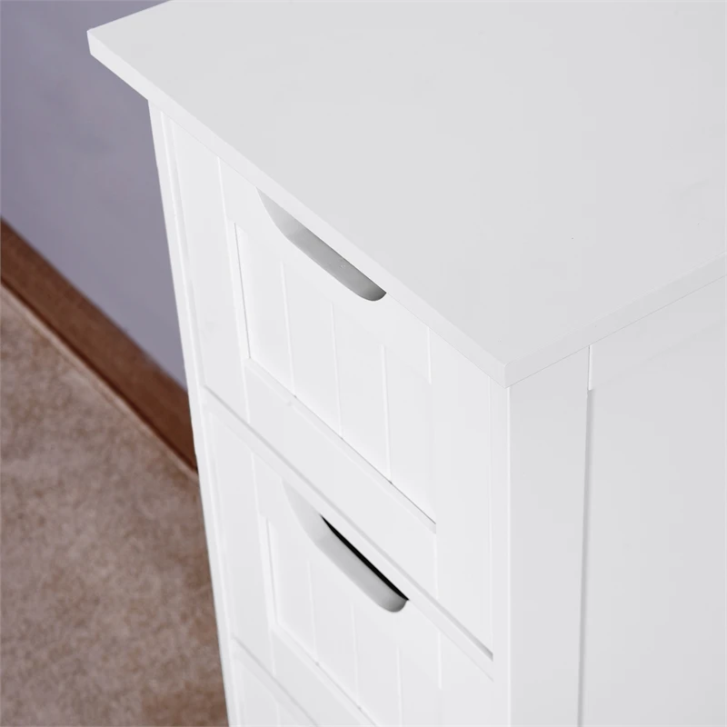 CRO Decor White Bathroom Storage Cabinet Freestanding Cabinet With Drawers 8 CRO Decor White Bathroom Storage Cabinet Freestanding Cabinet With Drawers - Image 8