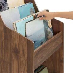 Crosley Furniture Liam 2-Shelf Mid-Century Wood Storage Stand In Walnut -Cymax Sales 2567914 5 L