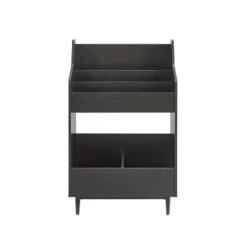 Crosley Furniture Liam 2-Shelf Mid-Century Wood Storage Stand In Black -Cymax Sales 2567915 2 L