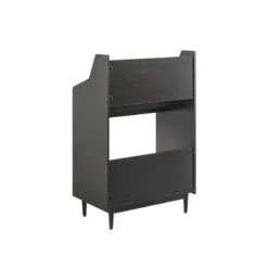 Crosley Furniture Liam 2-Shelf Mid-Century Wood Storage Stand In Black -Cymax Sales 2567915 3 L