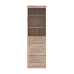 Bestar Pur 25" Engineered Wood Storage Unit With 3 Drawers In Rustic Brown -Cymax Sales 2572058 3 L