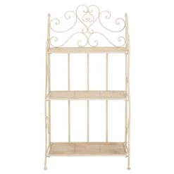 Safavieh Torus 3 Tier Metal Outdoor/Garden Shelf In Pearl White -Cymax Sales 2574057 2 L