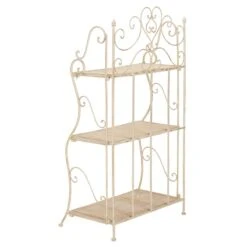 Safavieh Torus 3 Tier Metal Outdoor/Garden Shelf In Pearl White -Cymax Sales 2574057 5 L